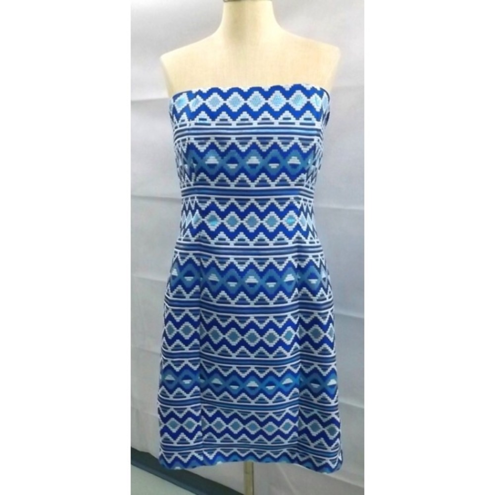Blue strapless Dress